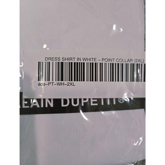 NWT Alain Dupetit Dress Shirt in White with Point Collar - Picture 3 of 4